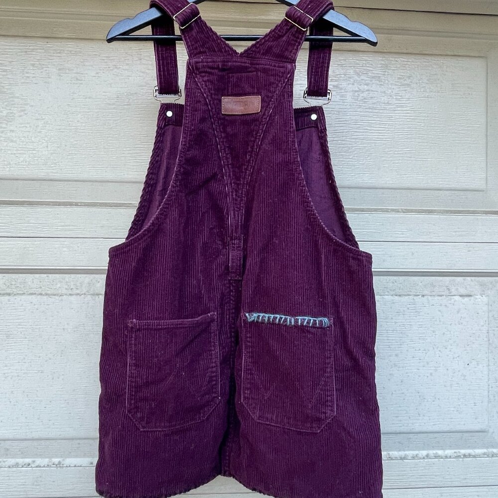 Wrangler Corduroy Overall Dress Purple Boho 90s Style Retro Small - Picture 3 of 16